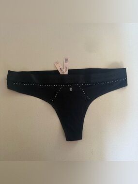 NWT Victoria’s Secret Rhinestone Thong Panty Thick Waistband Size Large